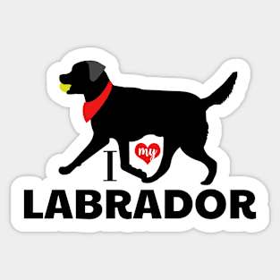 Black Lab Pattern Black Labradors in RED Sticker